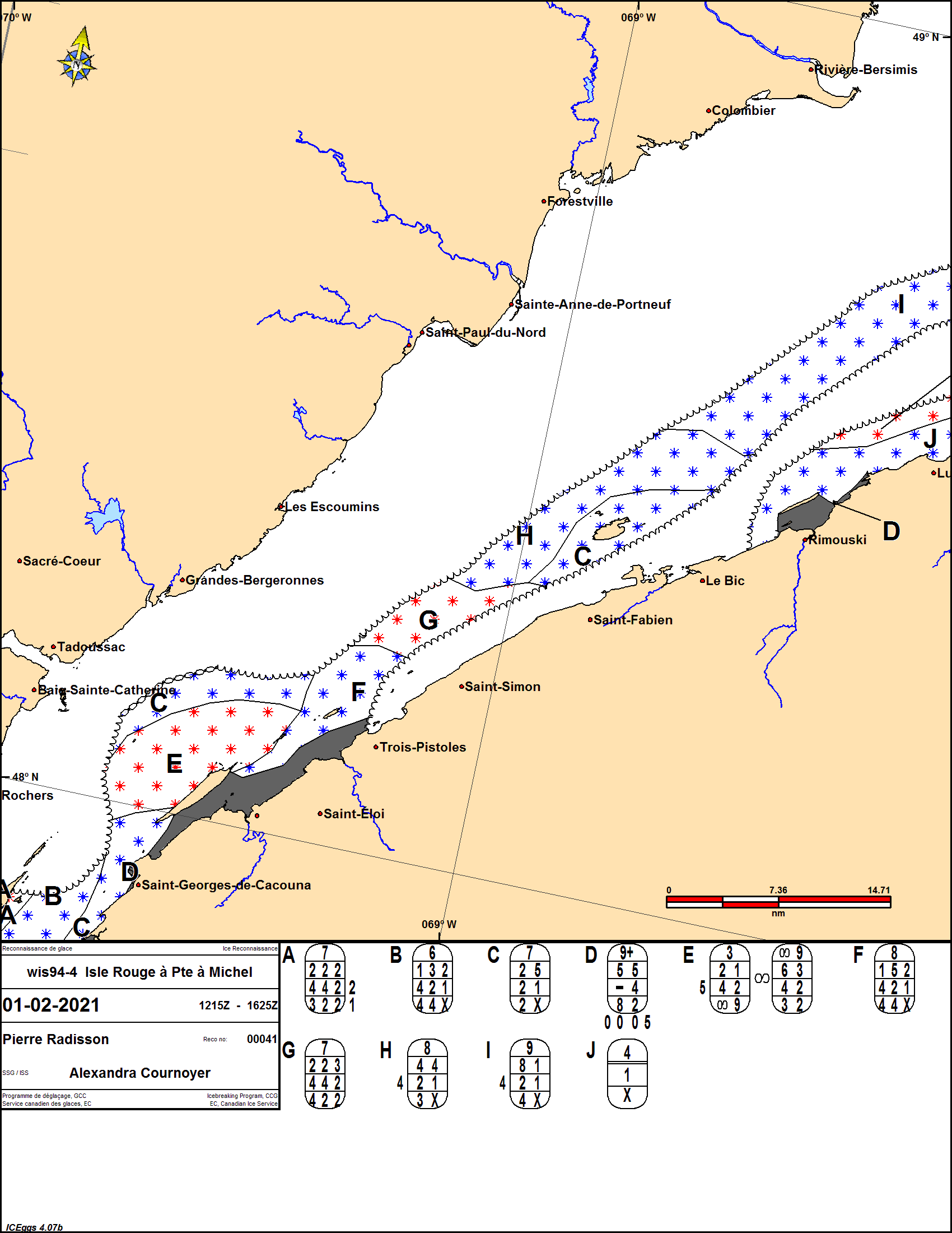 Ice Chart Cacouna to Sept-Iles